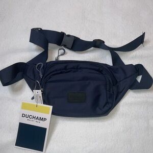 NWT - DUCHAMP Navy Blue Adjustable Waist Strap Crossbody Waist Bag